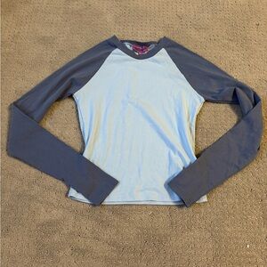 Women’s light blue Edikted baseball long sleeve shirt size XS.